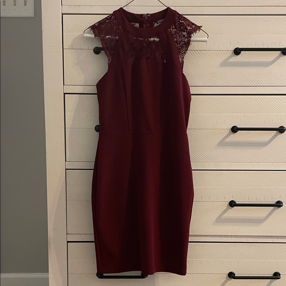 EXPRESS Burgundy Lace Dress